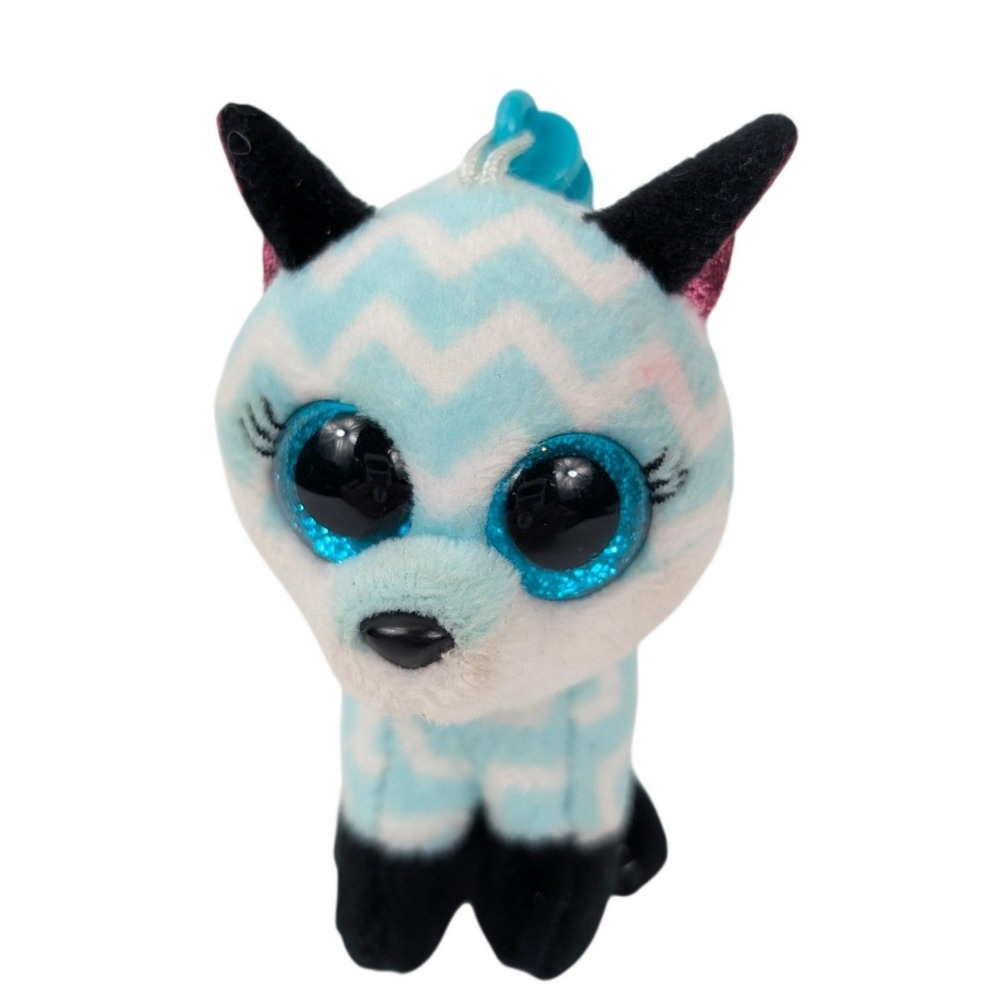 TY‎ Mini Boos ATLAS the Turquoise Cat 3" Figure Collectible Keychain Clip